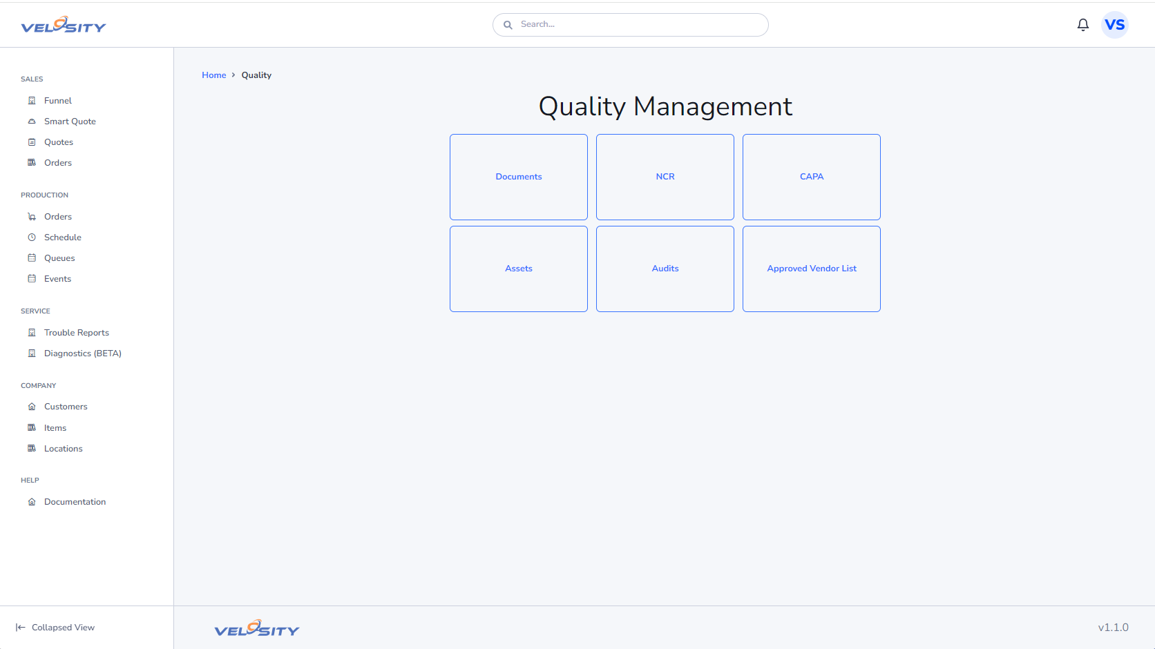 Velosity QUALITY